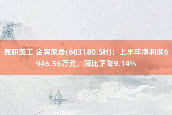 兼职美工 金牌家居(603180.SH)：上半年净利润6946.56万元，同比下降9.14%